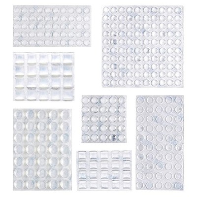 Amazon Basics 300 Stück transparente selbstklebende Gummipuffer Pads, 17,5 x 11,4 x