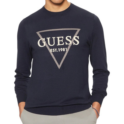 Guess Herren Pullover Pulli Baumwolle Blau Fabian M5RR02Z3KI Promo -50