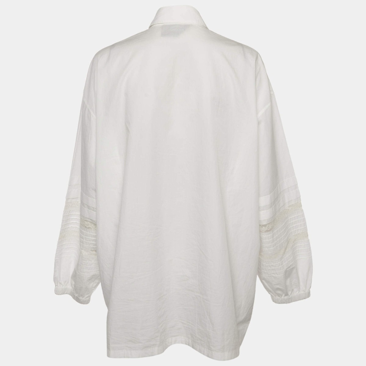 Prada White Cotton Lace Detail Button Shirt XXL | eBay