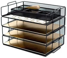 Desk Organizers and Accessories Stackable Paper Tray - 4 Tier Stackable