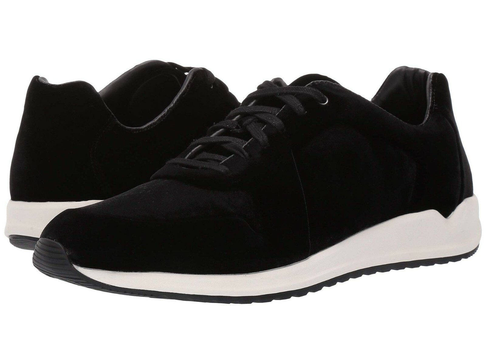 $250 NEW VINCE Sz10US GARRET VELVET LACE-UP SNEAKERS BLACK