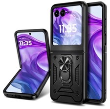 Motorola Razr Plus/Razr 50 Ulta Black Full Body Protective Magnetic Ring Case