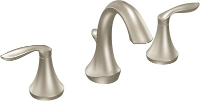 MOEN Eva T6420BN Widespread 2-Handle High-Arc Bathroom Faucet in Brushed Nickel