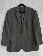 Geoffrey Beene Jacket Mens 46R Regular Blue Brown Blazer Sport Coat Houndstooth