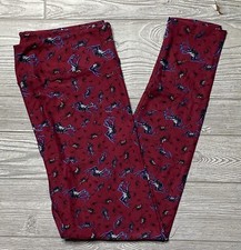 NEW Lularoe OS Halloween Leggings Spiders on Maroon One Size