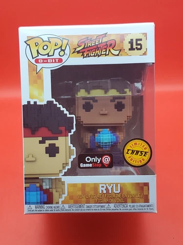 Funko Pop! 8-BIT Street Fighter Ryu (Blue Gi) 15 Chase GameStop Exclusive