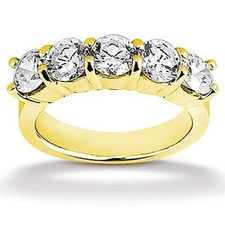 1.01 Round Diamond Wedding Ring Anniversary band SI1 clarity 14k Yellow Gold