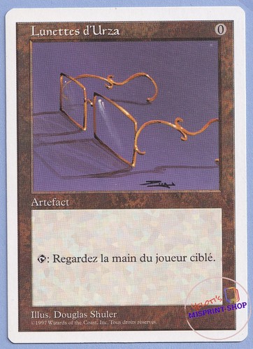 Glasses of Urza French Mtg MISPRINT. Wrong casting cost. 0 instead of 1.