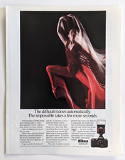 Nikon N8008 Camera & SB-24 Speedlight Flash 1989 Vintage Magazine Print Ad
