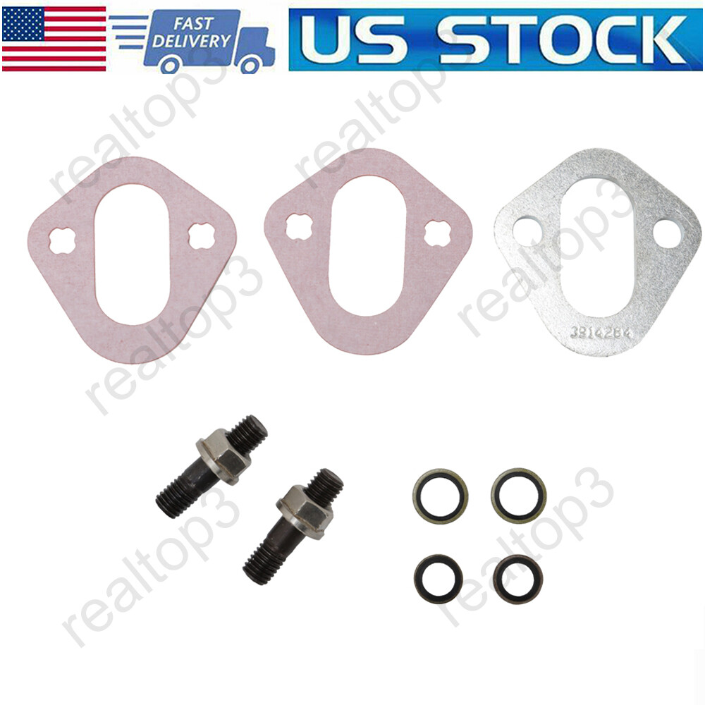 Fuel Lift Pump Stud Kit W/ Spacer & Gaskets For 1994-98 Dodge Cummins 5.9L 12v