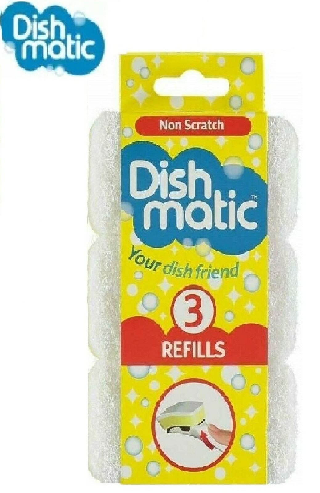 Dishmatic Sponges Refill Replacement Heads Non Scratch Heavy Duty