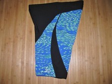 SPEEDO ENDURANCE Swimsuit JAMMER Size 38 Polyester SWIM Suit BLACK BLUES GREENS