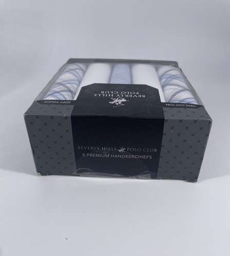 Beverly Hills Polo Club Confezione 5 Fazzoletti Soft Touch 100% Cotone Uomo Navy - Foto 4 di 4