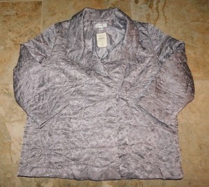women-039-s-silk-quilted-fall-jacket-silver-Coldwater-Creek-size-1X-New-w-tag-129