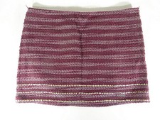Abercrombie Fitch Skirt Wine w/White Threads Sequins Teen Girls w26 Size 2
