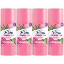 Pack of (4) New St. Ives Rosewater And Bamboo Stick Facial Cleanser 1.59 oz