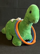 Eden Vtge Dinosaur Ring Toss Game Green Dinosaur Toddler Baby Plush 2 Rings B-29