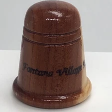 Vtg Wood Fontana Village Resort North Carolina Souvenir Wooden Thimble