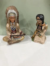 Large Native American Statues-  VTG Byron Molds 