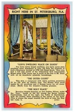 Postcard Moses Tabernacle in the Wilderness St Petersburg Florida Linen WOB UNP