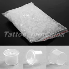 1000Pcs/lot Clear Plastic Tattoo Ink Cups Caps Pigment Holder Disposable 11x10mm