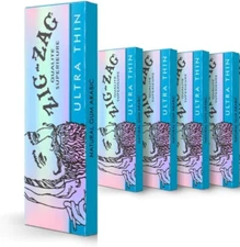 ZIG-ZAG Rolling Papers 1 1/4 Ultra-Thin (5) 32 Sheets Each  Slow Burning