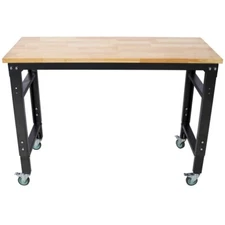 48" W Adjustable Height Rolling Workbench Work Bench Table 2000LBS Capacity