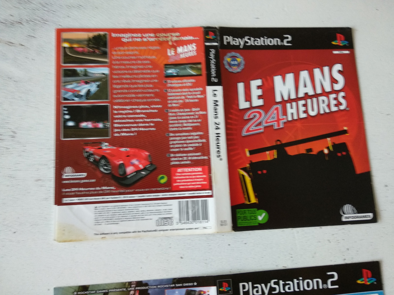 Jaquette/Front-Back cover Le mans 24 heures Sony Playstation PS2 FR