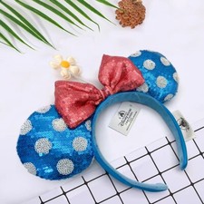Polka Dot Sun Flower Bow Minnie Ears Sequins Disneyland Disney Parks Headband