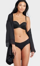 NWT~ Auden sz 34C Black Lightly Lined Strapless High Support Underwire Bra 7.26