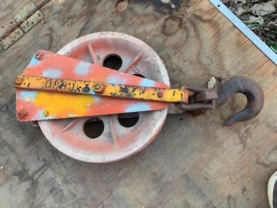 Large 16  Snatch Block B & L B CO Boston & Lockport Co Aluminum Sheave Wire Pull