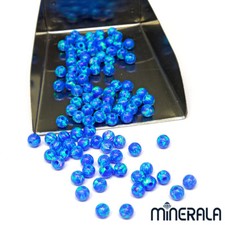 BLUE SYNTHETIC LAB CREATED OPAL ROUND BEADS FULL DRILL 2mm-10mm WP001C3