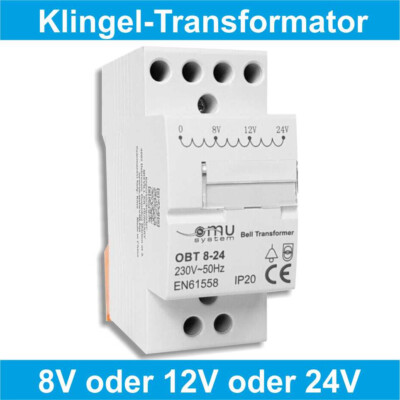 Modularer Klingeltrafo 8V 12V 24V bell transformer für DIN Hutschiene Trafo