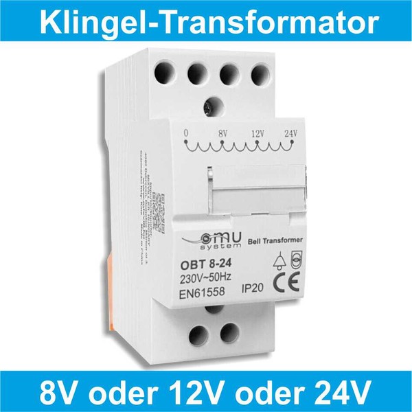 Klingeltrafo Klingeltransformator Transformator 230V 8V 12V 24V Hutschiene-image