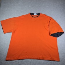 Vtg Premier Sportswear Layered T-Shirt Mens 2XL Orange Single Stitch Made in USA
