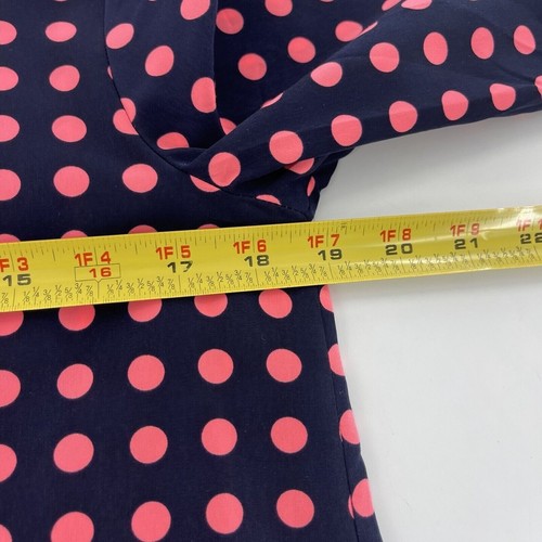 Gap Navy & Pink Polka Dot 3/4 Sleeve Dress Small Nautical Coastal Vicki Shift c - Picture 4 of 12