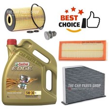 FOR VW TIGUAN 2.0 TDI 07-18 SERVICE KIT CASTROL & AIR OIL POLLEN FILTER & PLUG