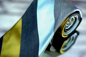 Ike-Behar-Men-039-s-Tie-Gray-Blue-Green-Stripe-Satin-Woven-Silk-Necktie-New
