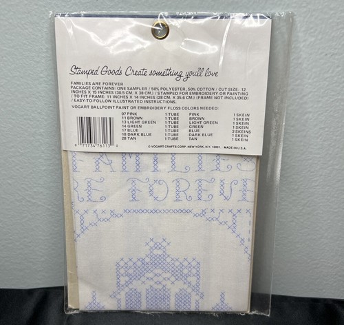 Vogart Crafts "FAMILIES ARE FOREVER" Stamped Sampler 8761M Stickkugelschreiber - Bild 2 von 10