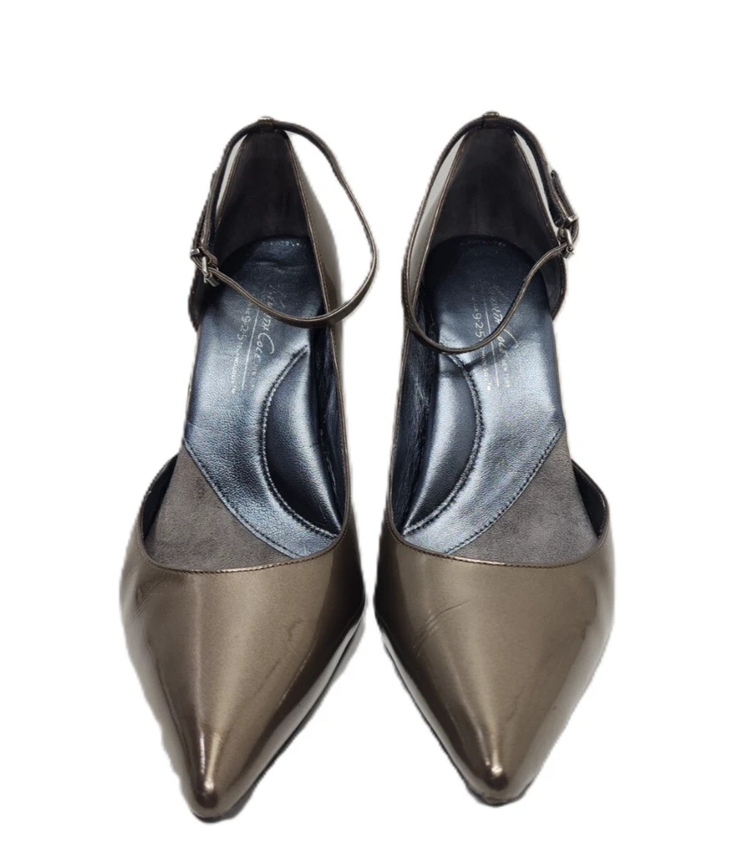 Kenneth Cole New York Metálico Punta Tobillo Correa Tacones Dorado Zapatos Talla 9 Foto 3 de 4