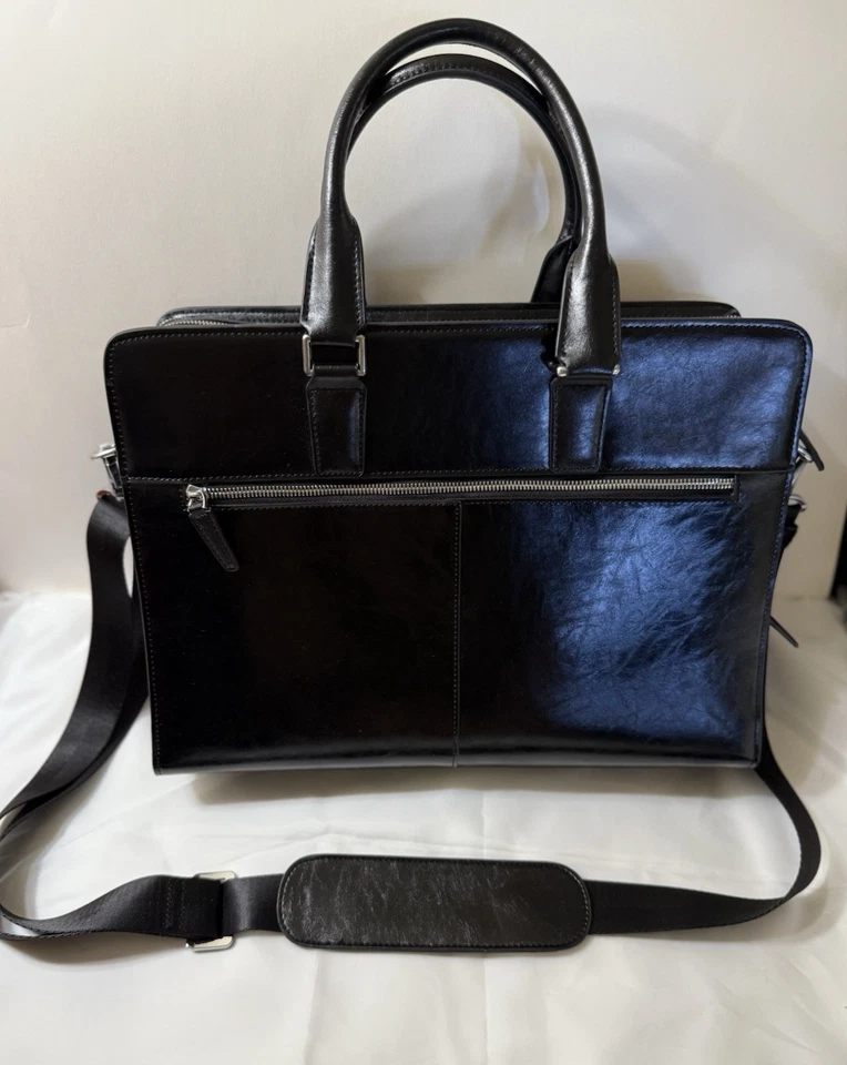 Maletín para portátil Bostanten Carol 15,6" cuero italiano negro excelente estado Foto 3 de 4