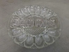 LE Smith Deviled Egg Plate with 6 Salt Cellars Mint Condition