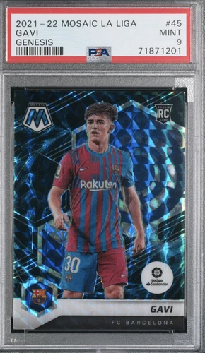 2021-22 Panini Mosaic La Liga Santander Genesis PSA 9 Pop 1 #45 GAVI ROOKIE SSP