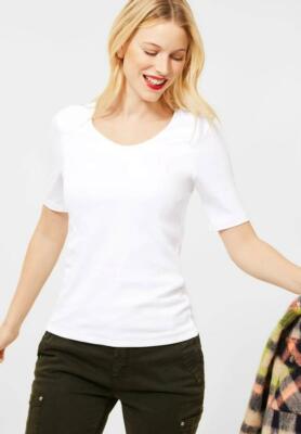 Street One Basic short Sleeve Shirt Palmira White