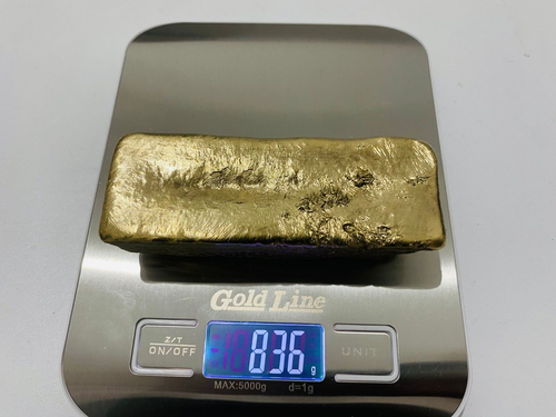 836 Grams Scrap Gold Bar For Gold Recovery Melted Different Computer Coins Pins - Zdjęcie 9 z 12