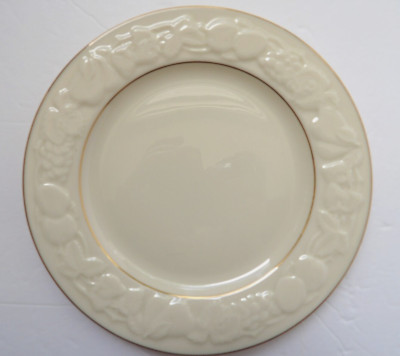 Lenox Fruits of Life Cream Color Gold Trim 6.25'' Bread Plate