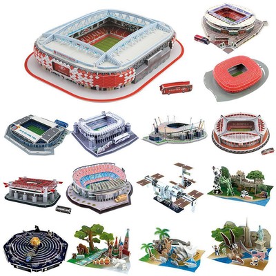 3D selbstmontiertes Stadion Fußballstadion Modell Handwerk Hobby