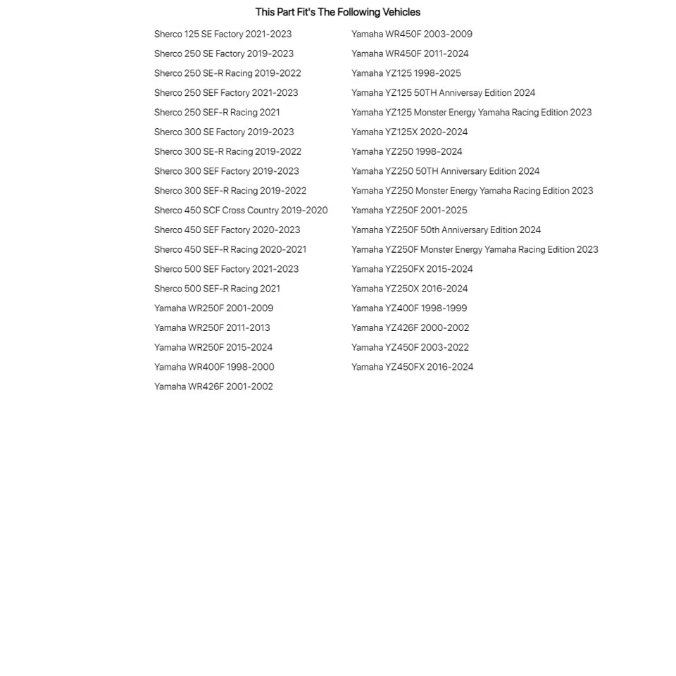 Kit de cojinete de choque Tusk para YAMAHA YZ450F 2003-2022 Foto 3 de 4