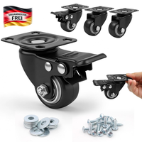 Kleine MöBelrollen 12Mm 360 Grad Gummirollen FüR Schubladen Regale Transport