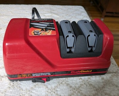 Chefs Choice Model 316 2 Stage Diamond Sharpener for Asian Knives Electric Red